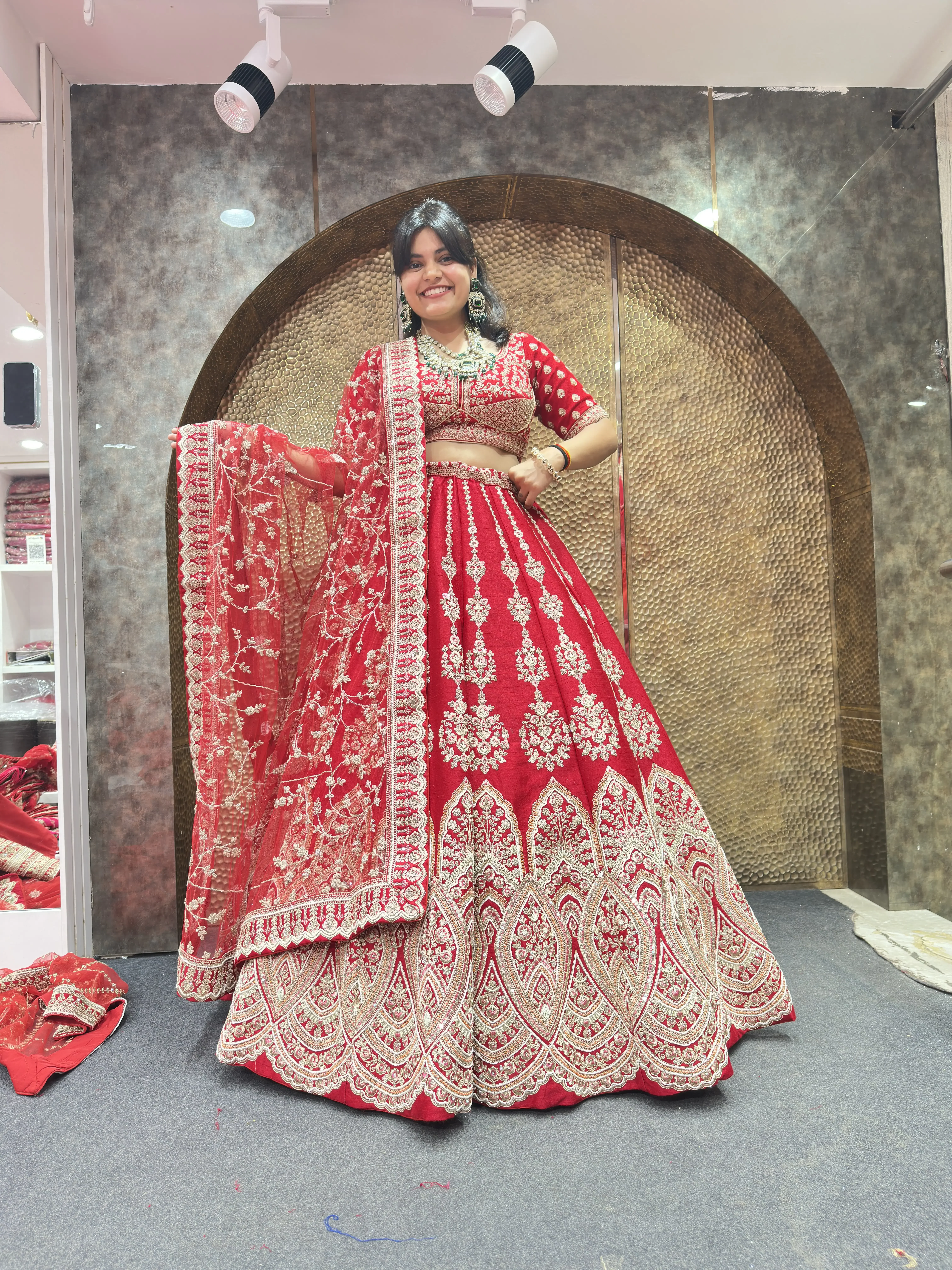 Vertical Pattern Bridal Lehenga